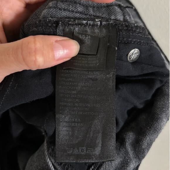 Free People Jeans Women's 24 Black Raw Hem Jeggings We The Free High Rise - Picture 7 of 9